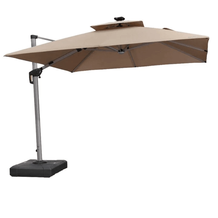 purple leaf solar led cantilever umbrella
