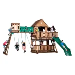 backyarddiscovery woodridge elite wooden swing set