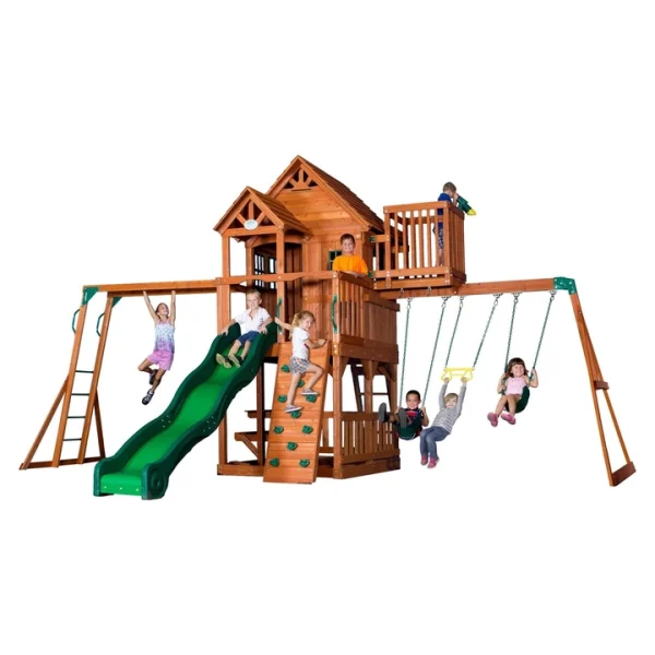 backyarddiscovery skyfort ii playground swing set