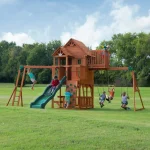 backyarddiscovery skyfort ii playground swing set