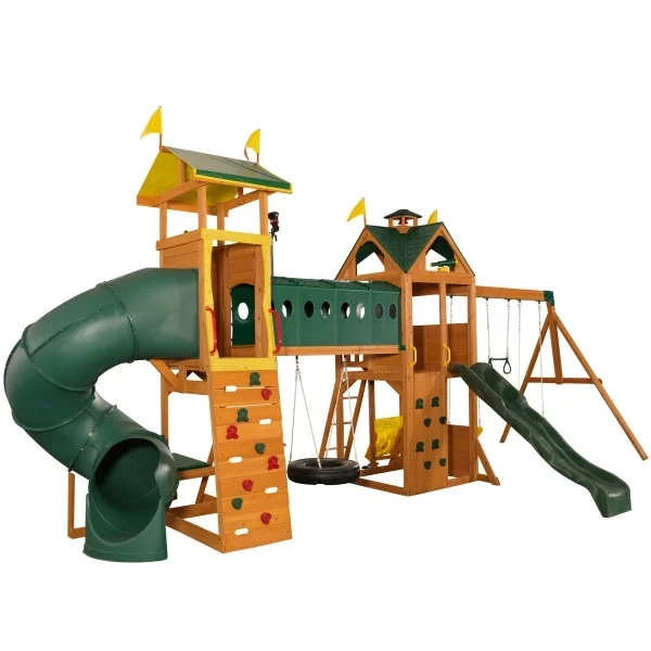 kidkraft mockingbird view wooden swing set